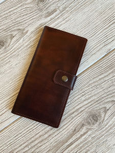 Portefeuille long unisexe en cuir véritable avec dragonne, étanche, pour téléphones portables - Product Image 3