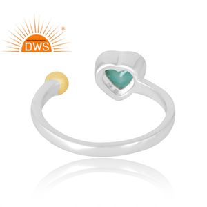 แหวนเงินแท้ 925 ประดับพลอยอะมาโซไนต์ธรรมชาติ ดีไซน์ทันสมัย ขายดี เป็นของขวัญสำหรับผู้หญิง - Product Image 2