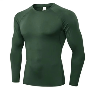Rashguard à manches longues uni de qualité supérieure pour hommes, respirant, élégant, en spandex/polyester, couleurs et logo personnalisés - Product Image 1