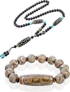 ZenBless Feng Shui Protecteur Tibétain 9 Oeil Dzi Perles Collier et Bracelet - Product Image 4