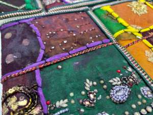 Biodegradable Coated Embroidered Fabric Sari Patchwork <b>Journals</b> Handmade Textile Cover Notebooks Tie Closure for <b>Writing</b> Gifting - Product Image 3