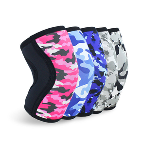 Manchons de genou professionnels personnalisés avec logo, pour la musculation, en spandex et nylon, durables, élastiques, respirants, anti-UV, séchage rapide, pour le sport - Product Image 3