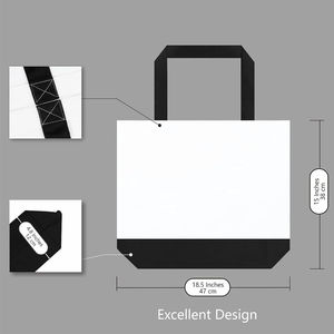 Sacs fourre-tout en toile réutilisables de style original en gros pour femme, sacs fourre-tout en toile avec fermeture éclair, vierges ou imprimés sur mesure en coton - Product Image 4