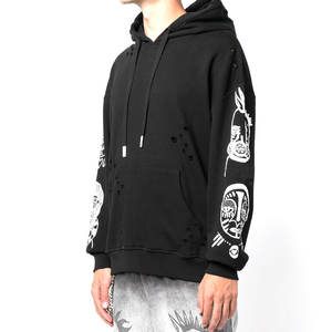 2024 sudaderas con capucha bordadas clásicas sólidas de alta calidad para hombres 100% algodón logotipo personalizable colección de invierno-venta al por mayor - Product Image 3