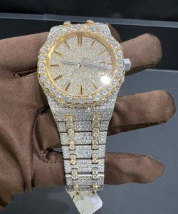 VVS1 Jaune Moissanite Diamant Quartz Montre Unique Plein Buste 41MM Automatique En Acier Inoxydable Montre - Product Image 4