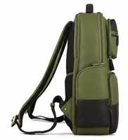 Sac à dos de voyage vintage unisexe en cuir bicolore vert olive et marron, grand sac pour ordinateur portable, sac de bureau, sac à dos de jour