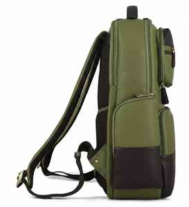 Sac à dos en cuir bicolore vert olive et marron de qualité supérieure, sac à dos vintage pour homme, grand sac pour ordinateur portable, sac de voyage, sac de bureau, sac de jour, USA - Product Image 4