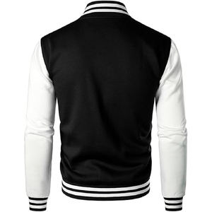 Top quality Custom design black ad white <b>Jacket</b> with Embroidery cotton <b>Men's</b> Varsity <b>Jacket</b> College Baseball <b>jacket</b> for <b>men</b> - Product Image 2