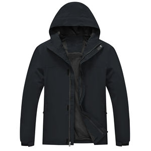 Veste softshell à capuche légère et décontractée pour homme Parkas réversibles en polyester avec fermeture éclair design solide de randonnée Chaqueta De - Product Image 1