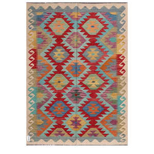 พรมกิลิม ไมมาณา อัฟกานิสถาน ขนาด 197 x 144 ซม. พรมปูพื้นและชุดพรม - Product Image 1