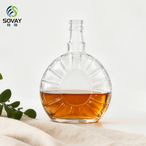 Concepto de diseño único 100ml, 200ml, 500ml Patrón tallado transparente Mini botella de licor de vidrio Vodka Whisky <span class=keywords><strong>Tequila</strong></span> - Product Image 1
