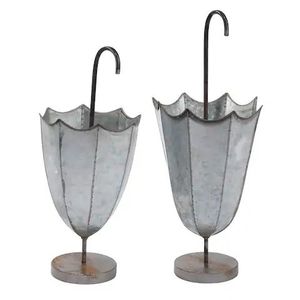 Set of 2 Indoor Storage <b>Umbrella</b> Drying Rack <b>Stand</b> <b>Umbrella</b> Holder for Home Galvanized Metal Wide <b>Umbrella</b> Container - Product Image 1