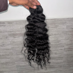 Extensiones de Cabello Humano Indio Natural de Primera Calidad, Súper Doblemente Tramado, Rizado Natural, Sin Procesar, de Templo - Product Image 3