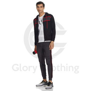 Survêtement pour homme avec fermeture éclair, uni, de haute qualité, hiver, logo personnalisé, fermeture éclair intégrale, léger, respirant, décontracté, 100% coton - Product Image 3