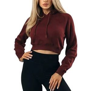 High Quality Winter Casual Women's Customizable Lined <b>Fleece</b> Cropped Hoodie Front Logo Custom Print Waterproof Streetwear 2026 - Product Image 1
