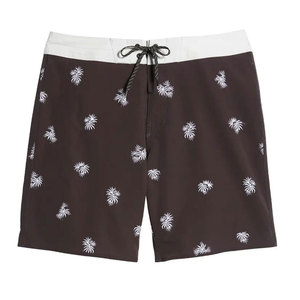 OEM Custom <b>Men</b> Swim <b>Shorts</b> Charcoal Black <b>White</b> Pineapple Print Beachwear Canvas Anti-UV Waterproof Eco-Friendly Quick <b>Shorts</b> - Product Image 1