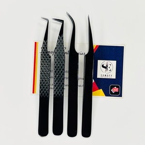 Pinzas de Extensión de Pestañas Somofy Enterprises de Acero Inoxidable con Punta de Fibra Suave de 10 mm, Agarre de Diamante, Color Negro Plasma, Precisión Rusa - Product Image 2