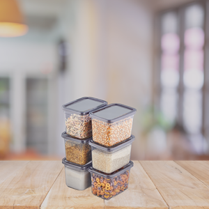 Contenedor de almacenamiento de alimentos, organizador de refrigerador, estante de almacenamiento de alimentos, plástico apilable con asas para despensa, tienda de plástico Typ - Product Image 6