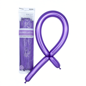 Party Love Latex <b>Balloons</b> 260S <b>Purple</b> Metallic 50 pcs Pack For Decoration - Product Image 2