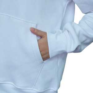 Sudaderas con capucha de algodón 100% informales de lana estampadas y sólidas para mujer, ropa de calle cálida de invierno, prendas de vestir exteriores de moda en blanco - Product Image 6