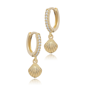 Shell Charm CZ Pierre Dangle Boucles D'oreilles Turc En Gros À La Main 925 Bijoux En Argent Sterling - Product Image 3