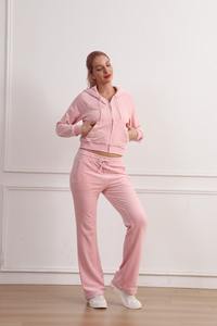 Conjunto Deportivo de Felpa para Mujer, OEM, Poliéster/Algodón, Corte Regular, Sudadera con Cierre, Pantalones Deportivos Transpirables de Secado Rápido - Product Image 3