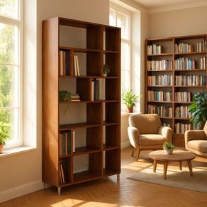 Étagères à livres contemporaines, vitrine minimaliste, étagères à livres en bois rustique, meubles industriels pour la maison moderne, meubles de bureau - Product Image 5