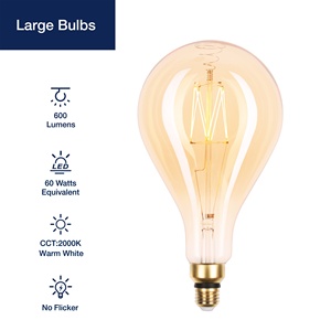 Ampoule LED <span class=keywords><strong>Edison</strong></span> en verre couleur ambre PS160 PS52 7W 2000K 600lm Ra82, prix d'usine, pour décoration vintage - Product Image 4