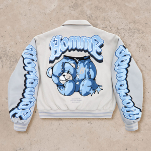 Blouson d'hiver OEM avec broderie personnalisée et logo Veste de baseball Varisty à manches en cuir Veste universitaire Letterman pour hommes - Product Image 5