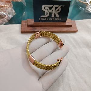Brazalete de Cobre Trenzado Resistente, Ajustable, Abierto, Artesanal, Ligero, de Dos Tonos, para Hombre y Mujer - Product Image 5