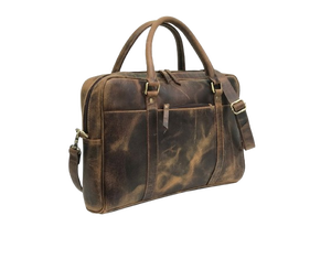 Bolsa para portátil de cuero Crunch con cierre de cremallera de múltiples bolsillos y Asa duradera | Divine International - Product Image 1