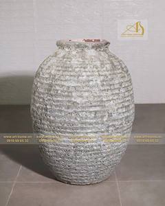 Pot de fleur rond en céramique moderne avec trou de drainage et finition galvanisée pour la maison et le jardin, intérieur et extérieur, modèle AQ007H85LA - Product Image 3