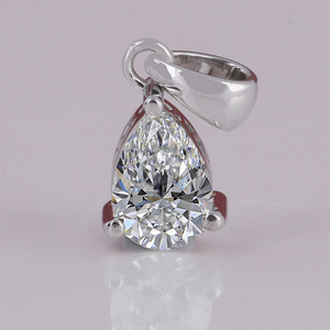 จี้ทองคำแท้ 14KT สำหรับผู้หญิง รูปทรงลูกแพร์ เพชรเพาะเลี้ยง ชุบทอง 18K คลาสสิก รับรองโดย IGI น้ำหนัก 1.5-1.9 กะรัต เครื่องประดับสำหรับร่างกาย - Product Image 1