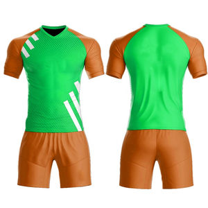 Tenues de football personnalisées durables avec nom d'équipe, manches courtes, automne, 100% polyester, séchage rapide, respirant, ensemble de survêtement d'entraînement avant - Product Image 6