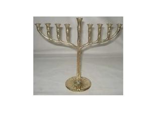 Judaica <b>Hanukkah</b> Menorah Elegant Silver Gold Plated Seven-Arm Candle Holder Antique Design for Home Use or Gift Good Quality - Product Image 6