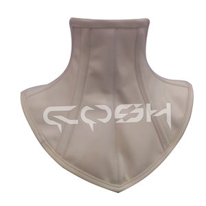 Corset victorien à col haut en cuir beige - Product Image 1