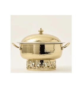 Casserole élégante en cuivre martelé Poignées en acier inoxydable Design classique Durable Écologique pour la cuisson des repas Stockage des aliments - Product Image 4