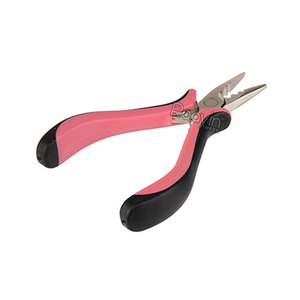 Pinzas para Extensiones de Cabello de Acero Inoxidable con Mango Rosa y Negro, Herramienta para Remover Anillos de Queratina y Extensiones de Cabello - Product Image 5