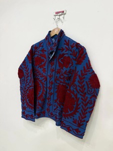 Veste en coton brodée de style chinois, col mandarin, manches longues, motif floral, vêtements d'extérieur décontractés pour adultes, vêtements d'automne - Product Image 3