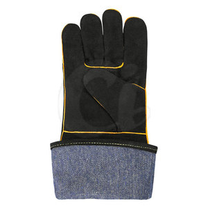 Gants de soudeur en cuir à usage extérieur Gants de soudeur en cuir de qualité supérieure Gants de soudeur en cuir avec logo personnalisé - Product Image 4