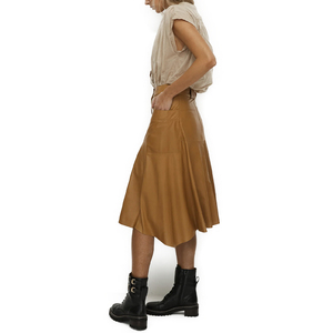 Nhu cầu cao của phụ nữ sang trọng cao tầng da rãnh Áo toasty <span class=keywords><strong>Caramel</strong></span> tùy chỉnh được trang bị Eo Dài đến đầu gối - Product Image 6