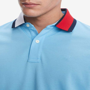 Promoción Impresión personalizada Botón Cuello de solapa Golf para camisetas de polo Hombres para Veracap Poliéster Algodón Mezcla de poliéster Manga corta - Product Image 6
