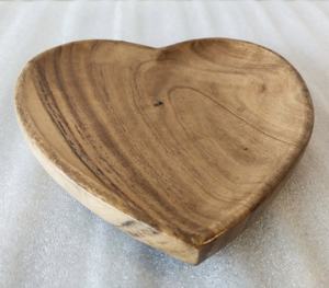 Bol de service en bois naturel avec logo personnalisé, design en forme de cœur, vaisselle, ustensiles de cuisine, bol à salade, au meilleur prix - Product Image 1