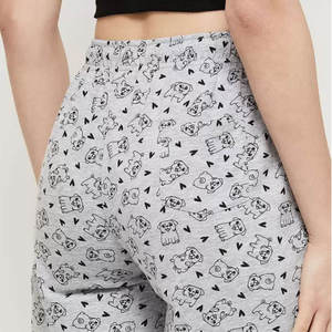 Shorts taille haute pour femme, imprimés, décontractés, d'été, avec cordon de serrage, amples, en coton respirant, à motif dessin animé, style pyjama - Product Image 5