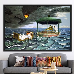 Decoración de pared con paisaje marino de Dominique Appia, obra de arte impresa en lienzo, 1P: con marco negro - Product Image 1