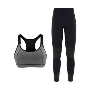 Ensemble de soutien-gorge legging imprimé à carreaux taille haute de marque respirant et élastique-Disponible en tailles XS S XL XXL - Product Image 3