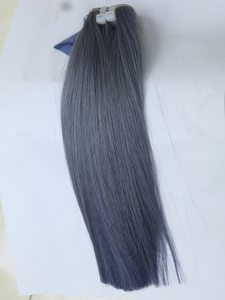 ผมมนุษย์สองคนมัดผมสีฟ้าผมตรงแบบมีหนังกำพร้ามัดผมสีฟ้า - Product Image 4