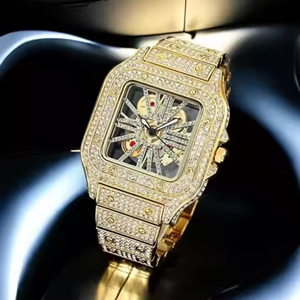 Montres de luxe VVS Moissanite diamant glacé faites à la main de haute qualité Buss Down mouvement automatique montres en acier inoxydable pour hommes femmes - Product Image 3