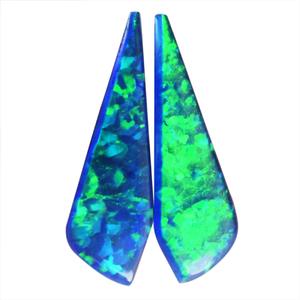 Boucles d'oreilles en opale naturelle 20x5x2mm faites à la main paire de pierres précieuses Cabochon taille fantaisie pour fournitures de créateur de bijoux - Product Image 1