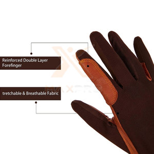 Gants d'équitation d'hiver fabriqués au Pakistan, vente en gros, haute qualité, cuir/spandex durable, doigts entiers, unisexe - Product Image 4